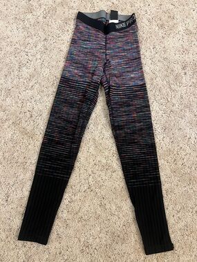 Nike Hyper Warm Multi-Color to Black Gradient Space-Dye Leggings size Dmall